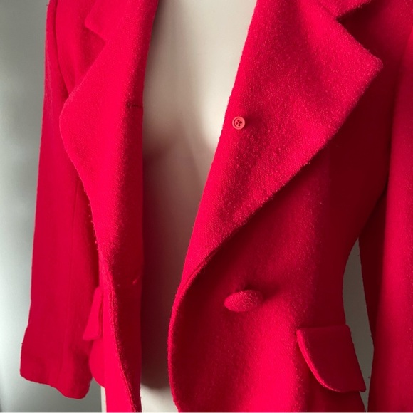 80s Vintage Julie & Leonard Suits Wool Hot Pink Blazer Jacket Skirt Suit Set - Picture 5 of 14
